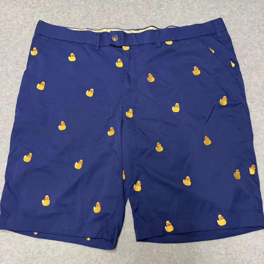 Loudmouth Shorts Mens 44 Blue Duck Print Golf Chino Stretch 11in Colorful